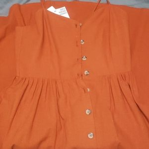 Midi length linen dress